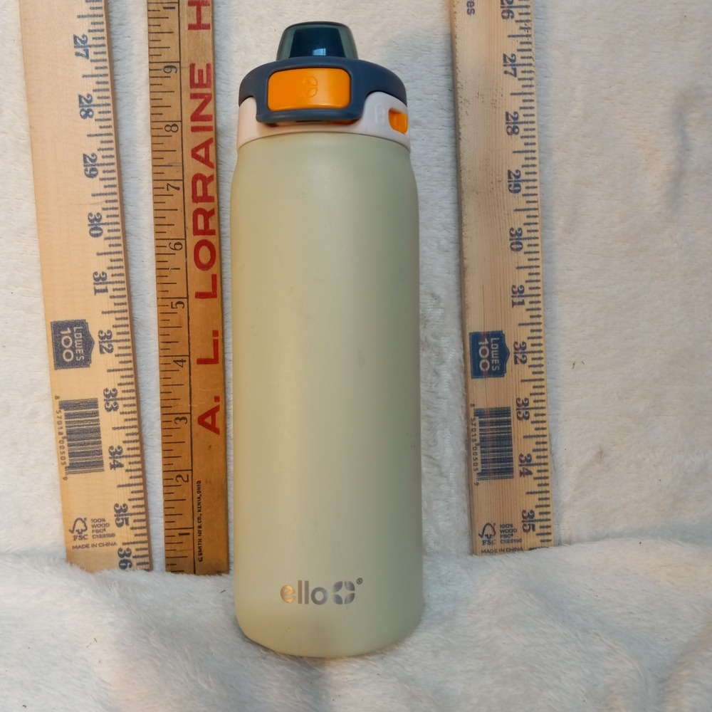 Ello Flip To Fill,Pop To Drink 32 Oz Stainless Steel Water Bottle CREAM
